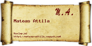 Mateas Attila névjegykártya